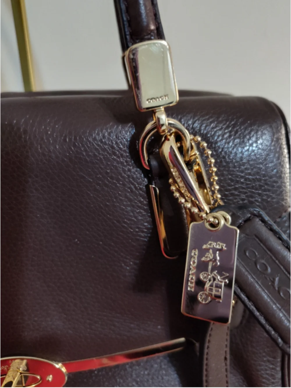 Women's Coach Brown Leather Satchel Bag One Size